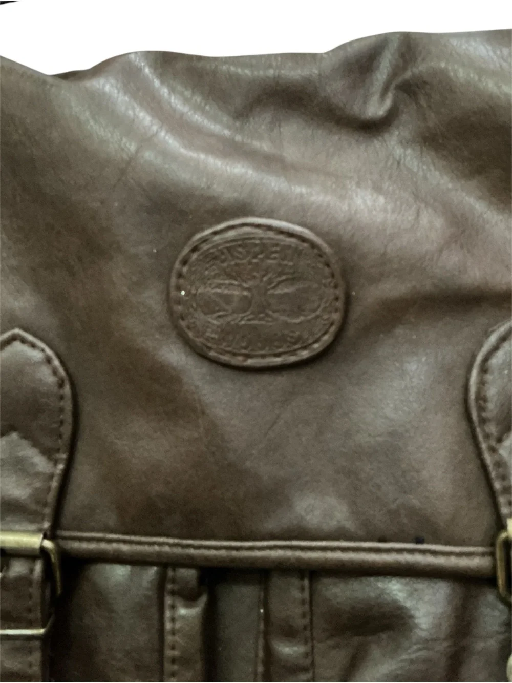 Men's Dark Brown Leather Messenger Bag with Front Pockets